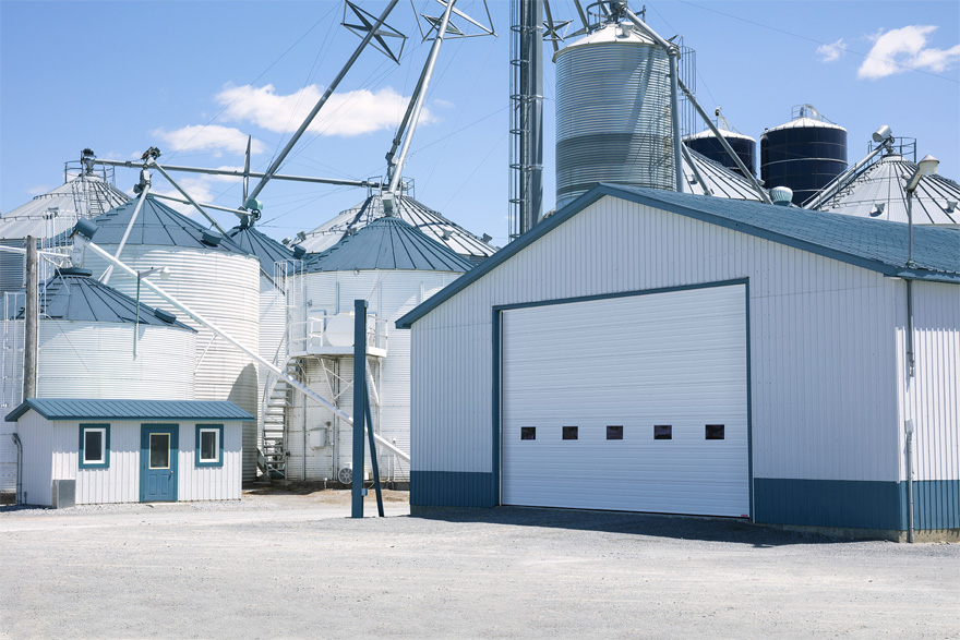 garage door on agricultural building