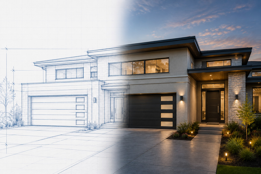 from drawing to finished house